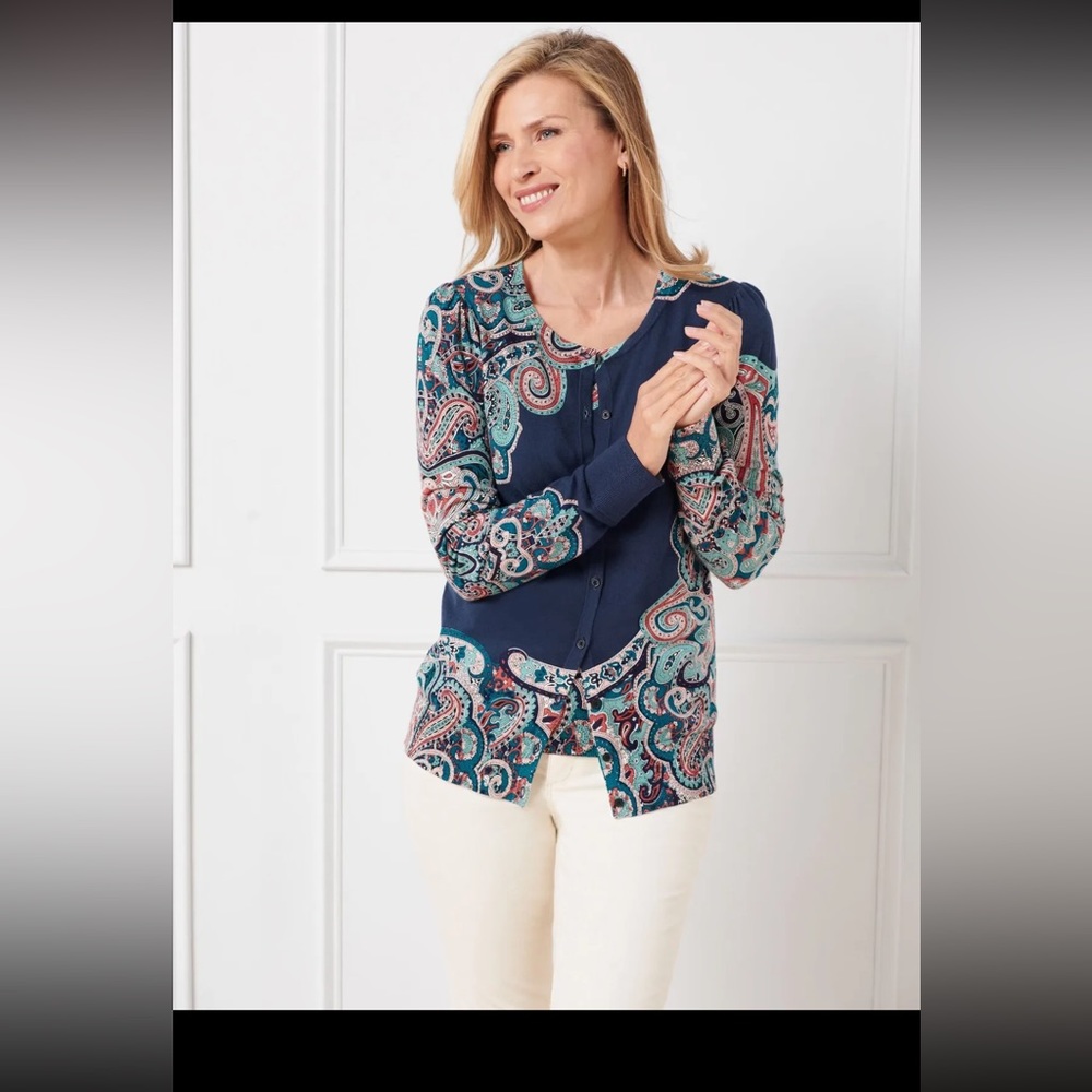 TALBOTS $100 Top Blouse Cardigan, Small, New Arrival, NWOT